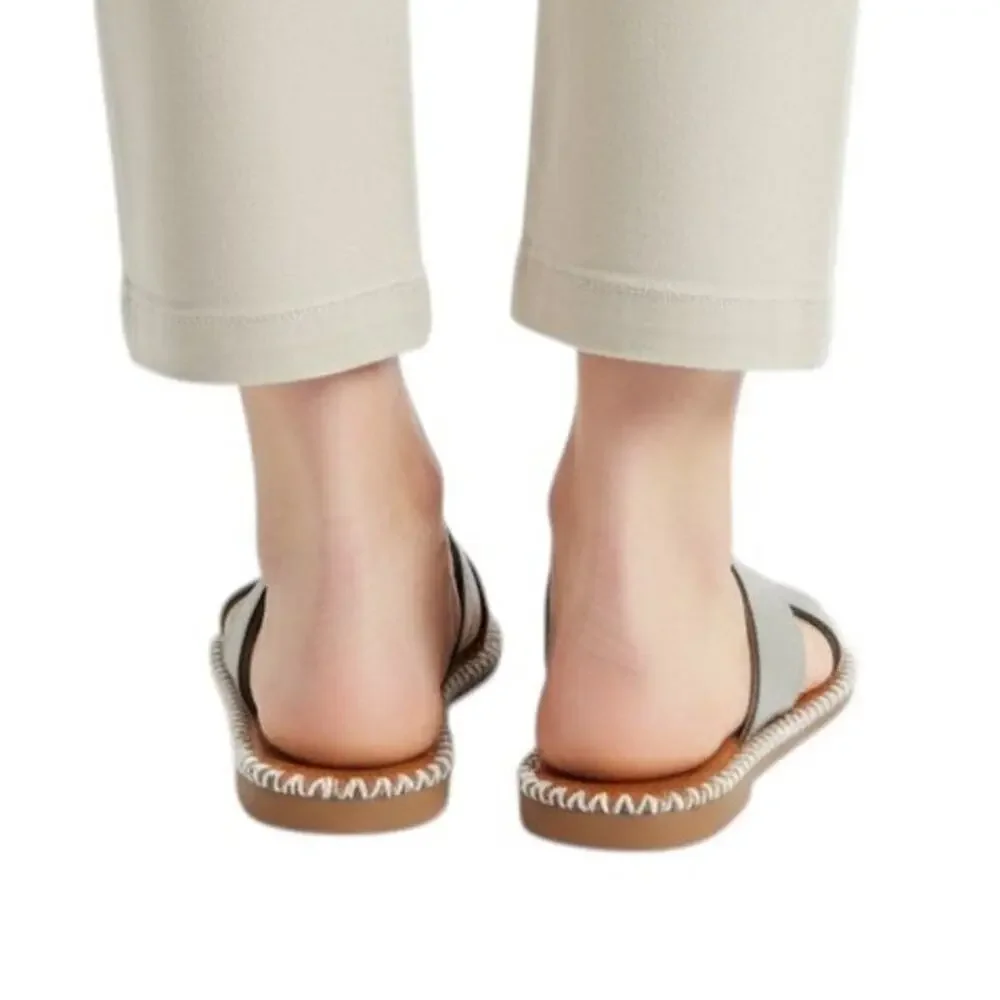 Antelope Gray Crisscross Femi Leather Women Sandals, 38/US8